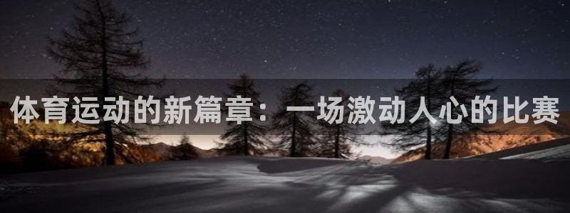 利记官网下载平台：体育运动的新篇章：一场激动人心的比赛